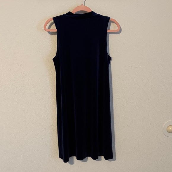 Annalee + Hope Elegant Navy Blue Velvet Dress - Picture 3 of 4